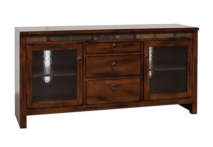 Santa Fe 60 Inch TV Console w/ Game Drawer in Dark Chocolate Finish by Sunny Designs - SD-3403DC2-TC
