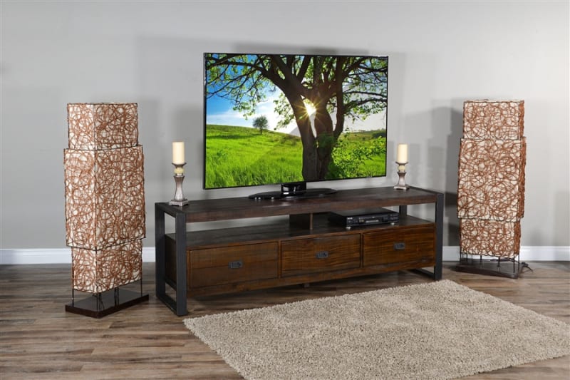 Homestead 78 Inch TV Console in Tobacco Leaf Finish by Sunny Designs - SD-3568TL2-78