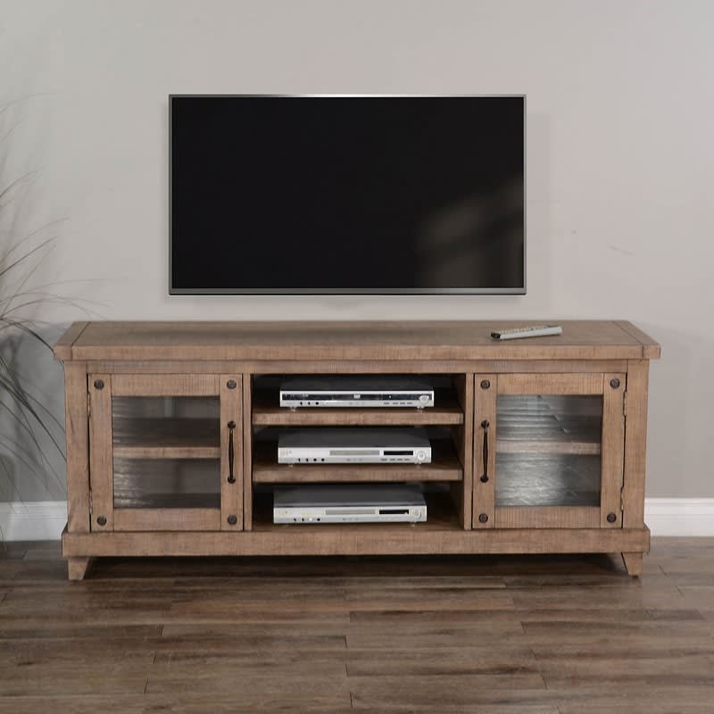 Vivian 64 Inch TV Console in Light Brown Finish by Sunny Designs - SD-3644DR-64