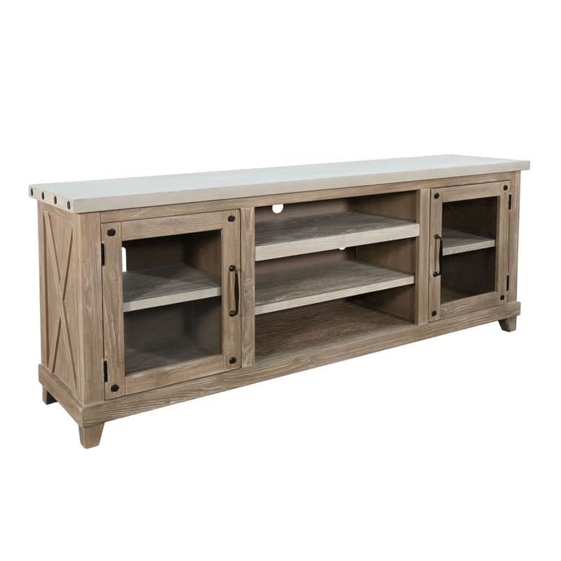 Vivian 74"Inch TV Stand with Electric Fireplace in Light Grey and Wheat Finish by Sunny Designs - SD-3644LW-74