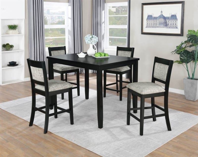 Jazzy Bells 5 Piece Counter Height Dining Set in Wired Black Finish by Vilo Home - VILO-VH255