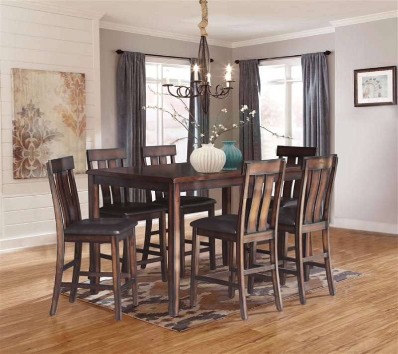 Great Bridge 7 Piece Counter Height Dining Set in Burnished Walnut Finish by Vilo Home - VILO-VH676
