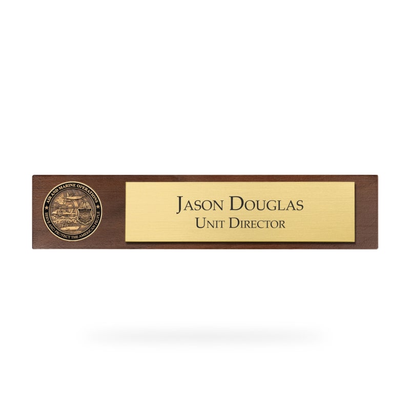 Desk Nameplate w/ Coin (CBP - AMO)