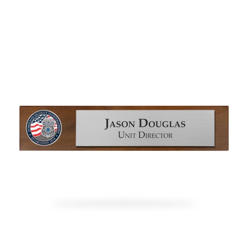 Desk Nameplate w/ Coin (HSI)