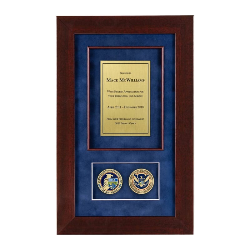 Recognition Shadow Box (Cherry) w/ Coins (CISA)
