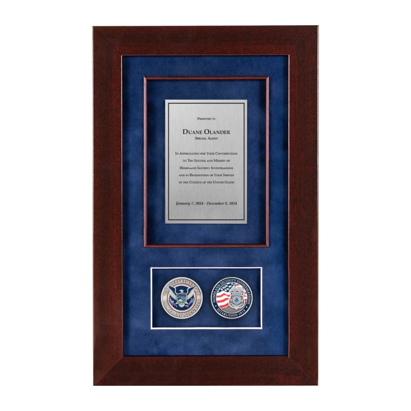 Recognition Shadow Box (Cherry) w/ Coins (HSI)