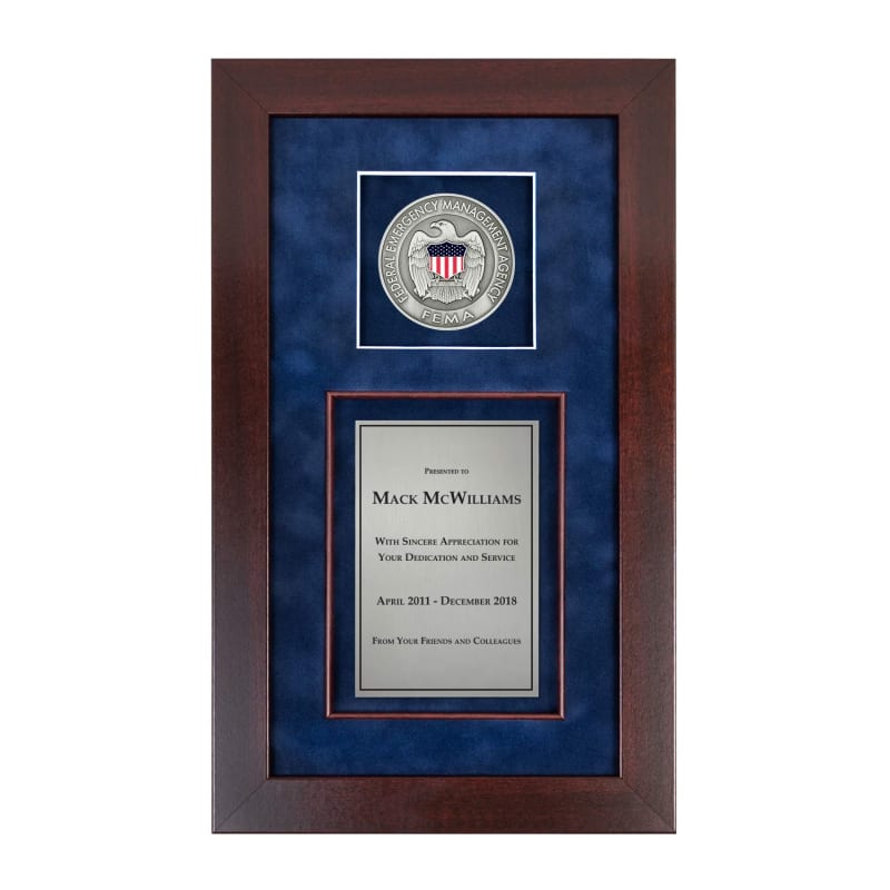 Recognition Shadow Box (Cherry) w/ Medallion (FEMA)