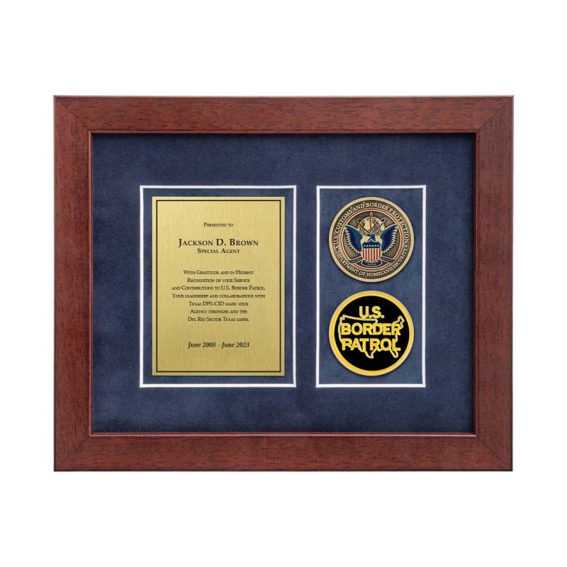 Desk Frame w/ 2 Coins Award (Border Patrol)