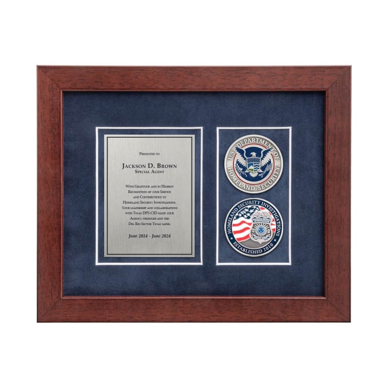 Desk Frame w/ 2 Coins Award (HSI)