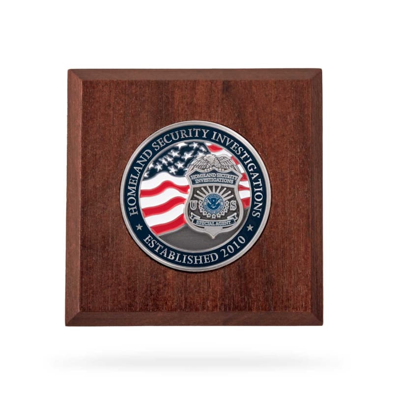 Wooden Paperweight w/ Coin (HSI)