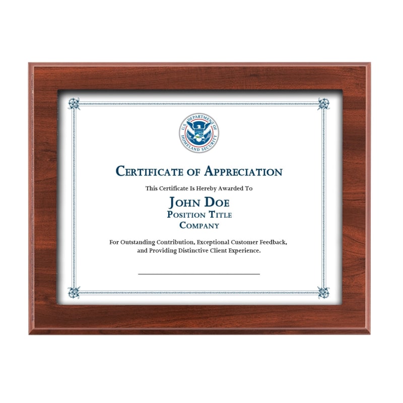 Slip-In Certificate Plaque