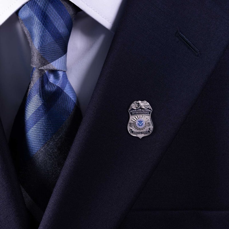 HSI Badge Silver Lapel Pin