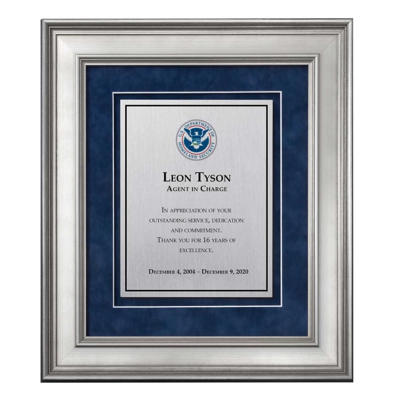 Shadow Box Plaque - Silver (DHS)