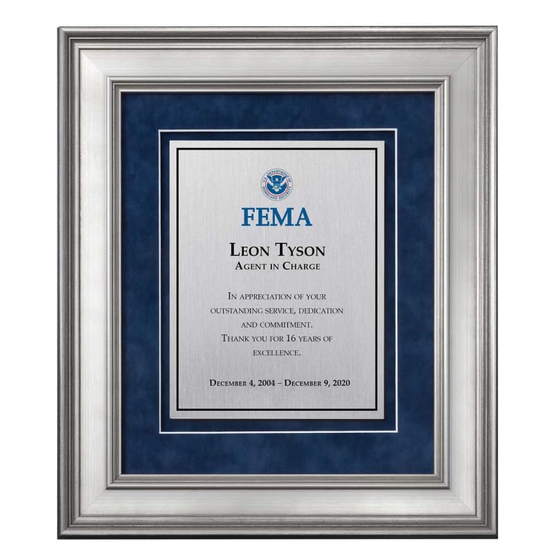Shadow Box Plaque - Silver (FEMA)