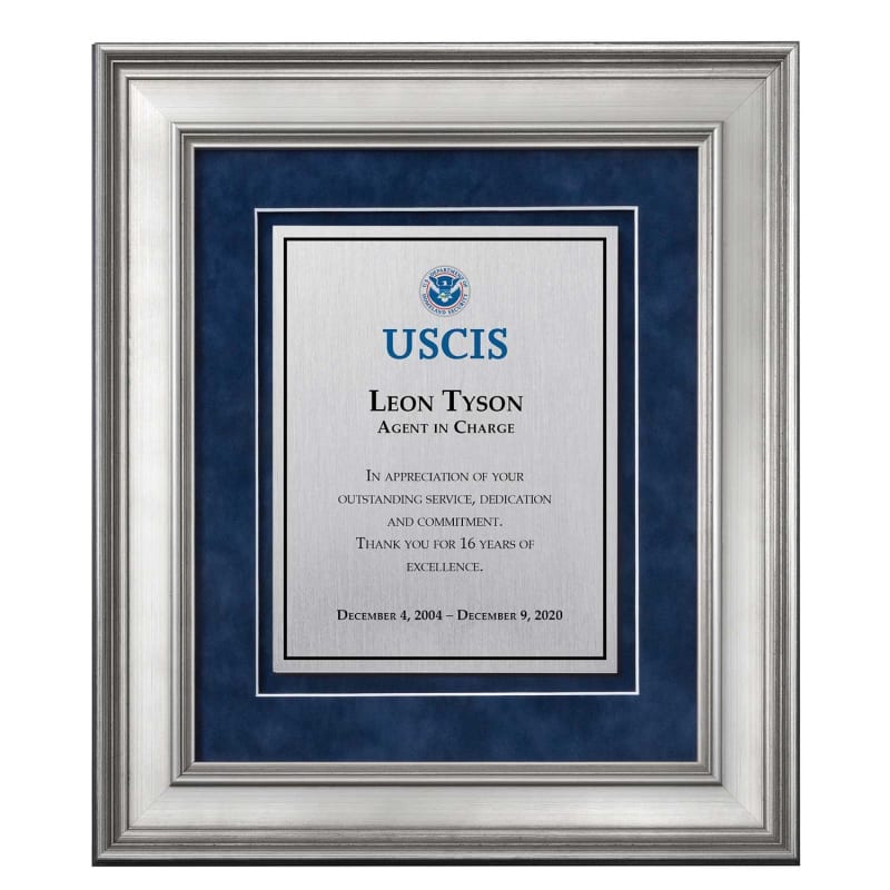 Shadow Box Plaque - Silver (USCIS)