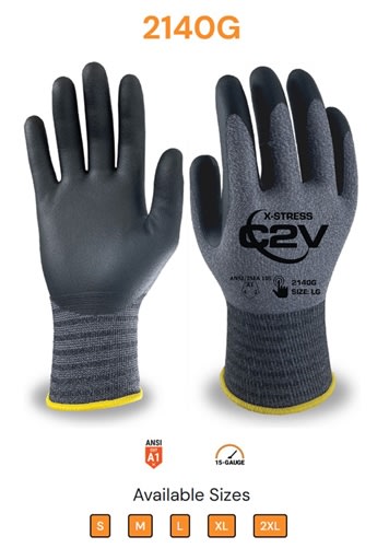C2V 15-Gauge Glove, Nitrile Palm, X-Stress, 2140G