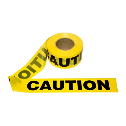 Cordova Yellow Barricade Tape, Caution, 2.0-mil, T20101