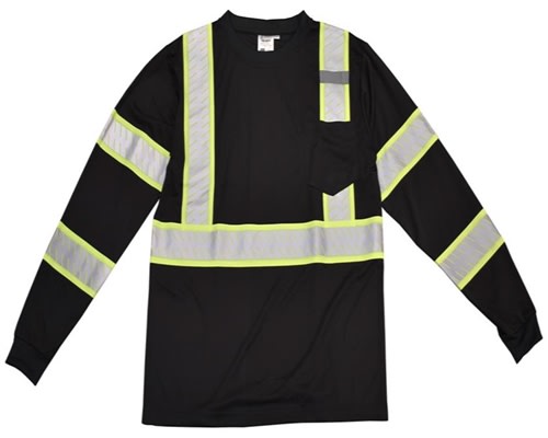 Cordova Black Work Shirt, Reflective Tape, VSB161