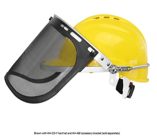 GGS BullHead Hard Hat Face Shield, Wire Mesh, HH-V3