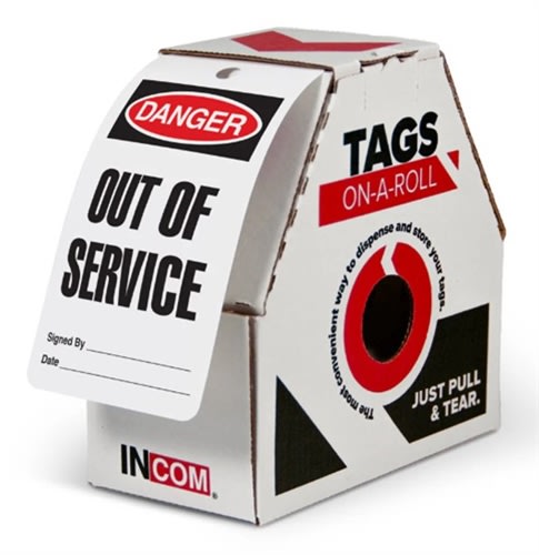Incom Danger Out of Service Safety Tags, 250 tags, RT1014F