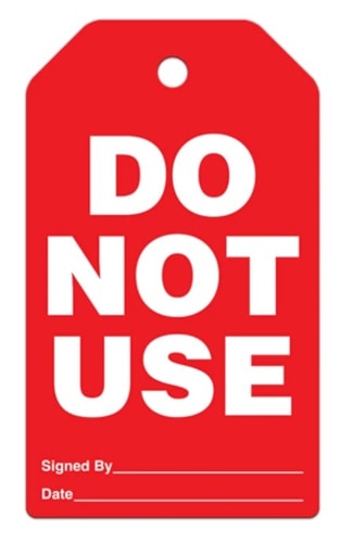 Incom Do Not Use Tags, Standard Hole, 25/pkg, TG8013PT
