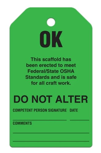Incom Scaffold Tags, OK 25/pkg, TG8031PT