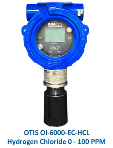 OTIS OI-6000 Gas Detector, Hydrogen Chloride 0-100 PPM