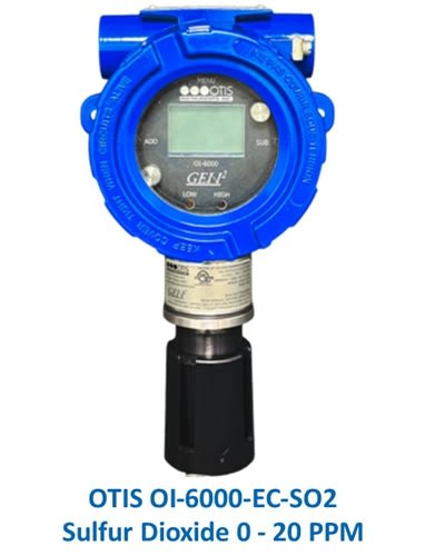 OTIS OI-6000 Gas Detector, Sulfur Dioxide 0-20 PPM