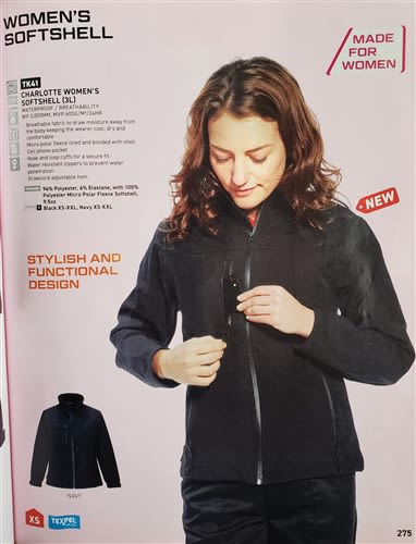 Portwest Women's Softshell Jacket, Black, TK41