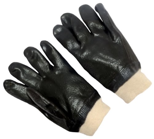 Seattle Glove Black PVC Gloves, Rough Finish, D8610