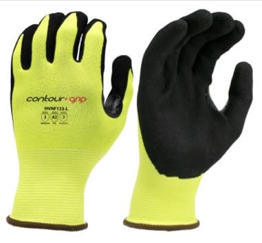 Seattle Glove Hi-Vis Cut Level A3 Glove, 13 Gauge HVNF133