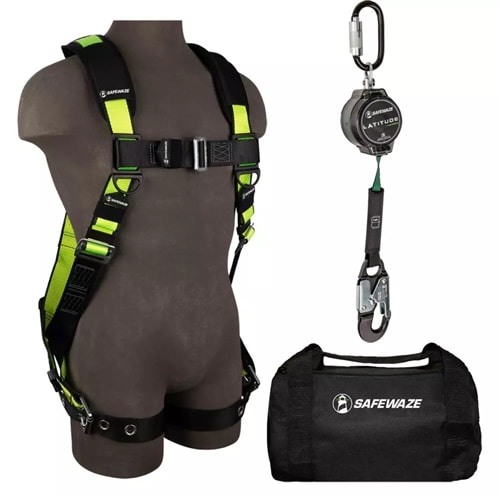 SafeWaze Harness & 6 Ft Class 1 Web SRL Kit, Pro FS143