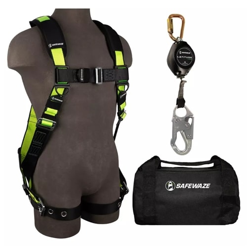 SafeWaze Full Body Harness, 7 Ft Class 1 Web SRL FS146