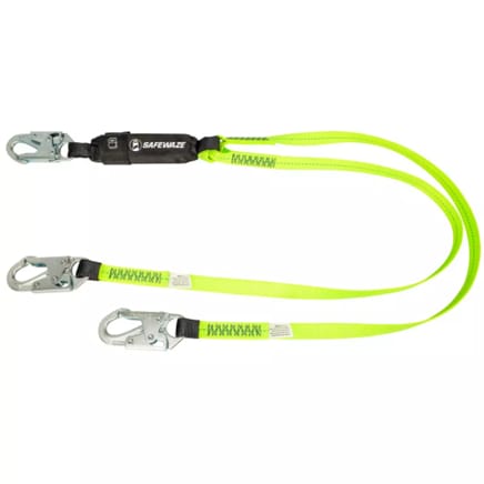 SafeWaze PRO 6 Ft Lanyard, Dual Leg, Hooks, FS561