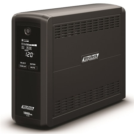 UltraTech 0E-1500V10RD 1500VA/ 900W Battery Backup Line-Interactive Mini-Tower UPS with 10 Surge Protected, Grounded Outlets