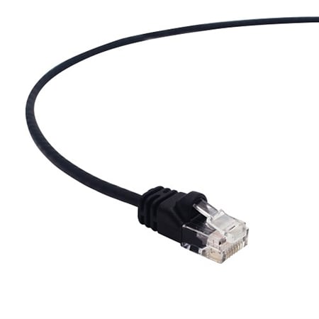 PRO 0E-C6ATHBK76 C6A Slim Patch Cable, 7', 6-Pack, Black