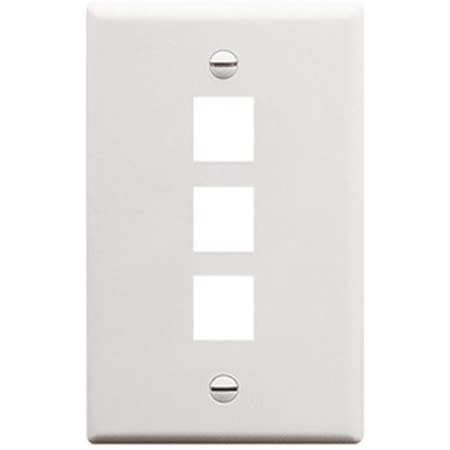 PRO 0E-FP3WH 3-Port Single Gang Faceplate, 2-Pack, White