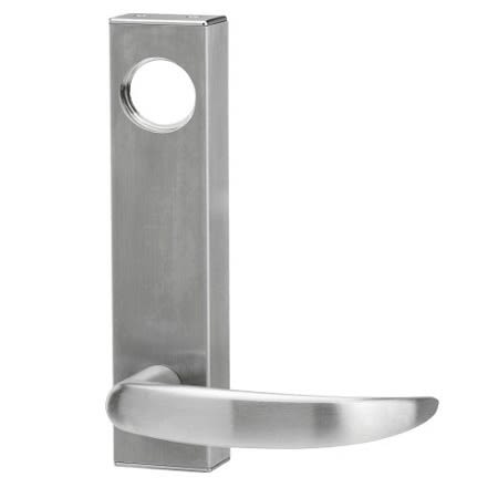 Electrified Entry Trim, 01 Curve Lever, With Cylinder Hole, Universal, 24VDC, Fail Secure, Satin Stainless Steel