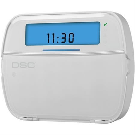 DSC HS2ICN PoweSeries128-Zone Icon Hardwired Keypad, Blue LCD Display, Input/Output Terminal