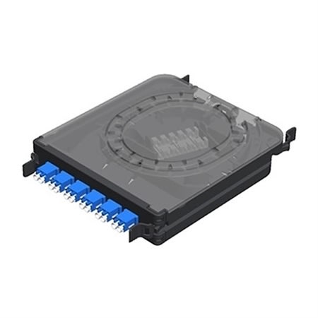 Belden FCSX06LDFP FX ECX Cassette, OS2, 6-Ports LC Duplex with 250Âµm Pigtails, Blue Adapters