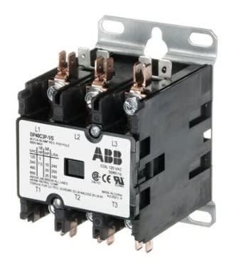 ABB DP40C3P-1 Contactor, 40A, 3P, Definite Purpose, 600VAC, 120VAC Coil
