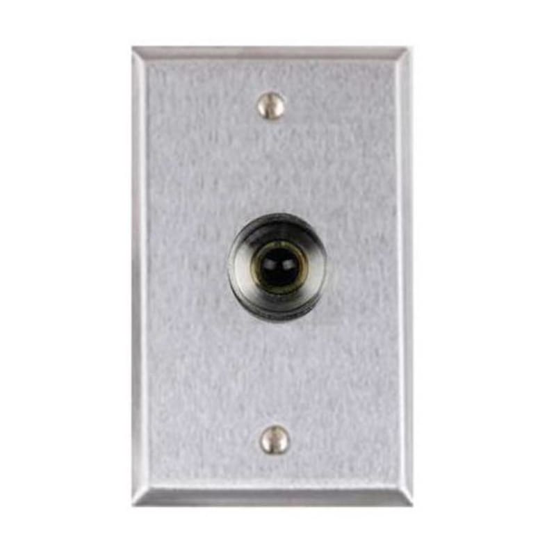 Alarm Controls RP-26A Remote Wall Plate with N/C Black Push Button, Guard Ring, Single Gang, Stainless Steel
