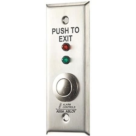 Alarm Controls TS-11 Request-to-Exit Push Button, Narrow, Red / Green LEDs