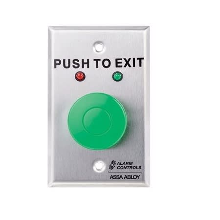 Alarm Controls  TS-14R Single gang stainless steel plate, Red mushroom button