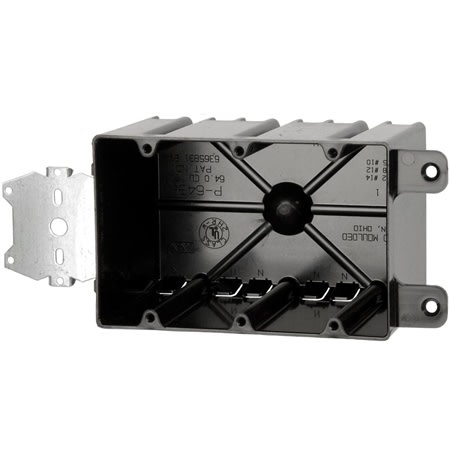 p643h switchoutlet box with bracket 3 gang new wor