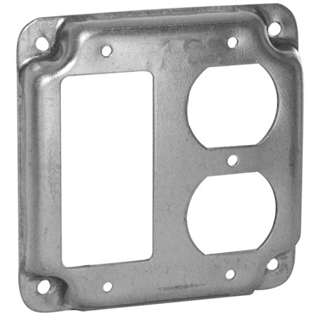 8373n 4 sq exposed cover (1) gfci (1) duplex 12 ra