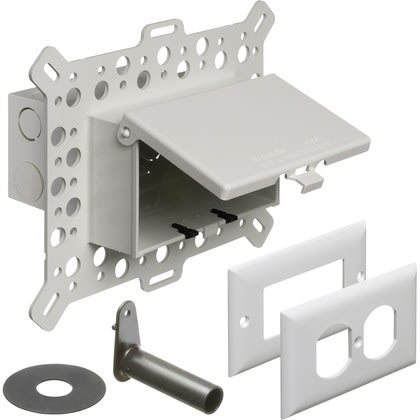 Arlington DBHM1W Weatherproof-In-Use Box, 1-Gang, Recessed, Horizontal, Non-Metallic, White Cover