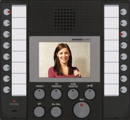 Aiphone AX-8MV Audio/Video Master with Buttons for up to 8-Masters Stations and 8-Doors or Sub Stations, Black