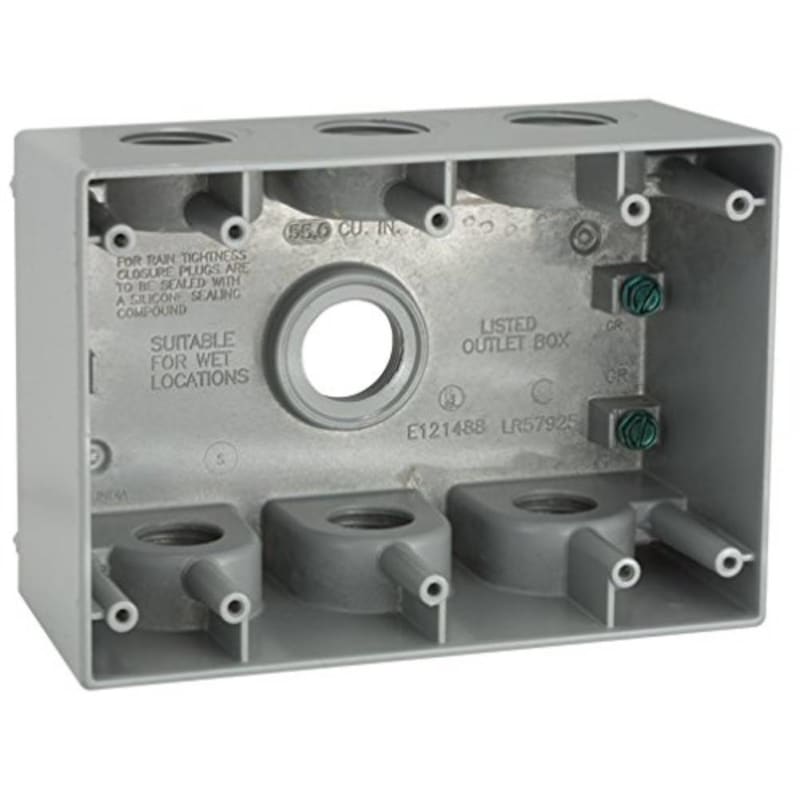 BELL OUTDOOR 5390-0 Weatherproof Box,3/4 in Hub,7 Inlets
