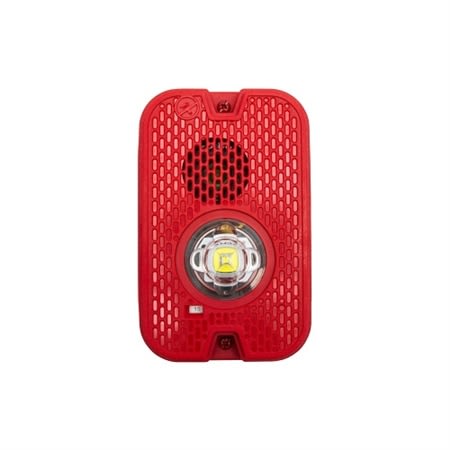 System Sensor P2GRKLED L-Series Outdoor Compact Wall-Mounted Horn Strobe, "FIRE", Red